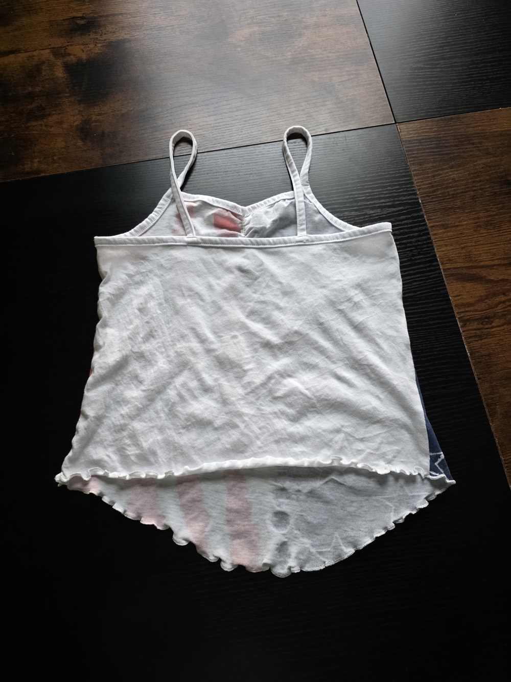 SO Patriotic Stars & Stripes Lettuce-Edge Cami Tank - Girl's M - Picture 3 of 4